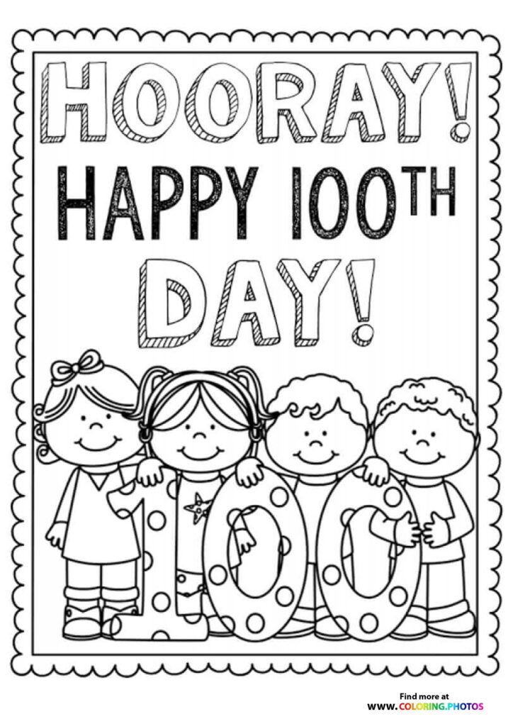 100th Day of School - Coloring Pages for kids | Free print or download