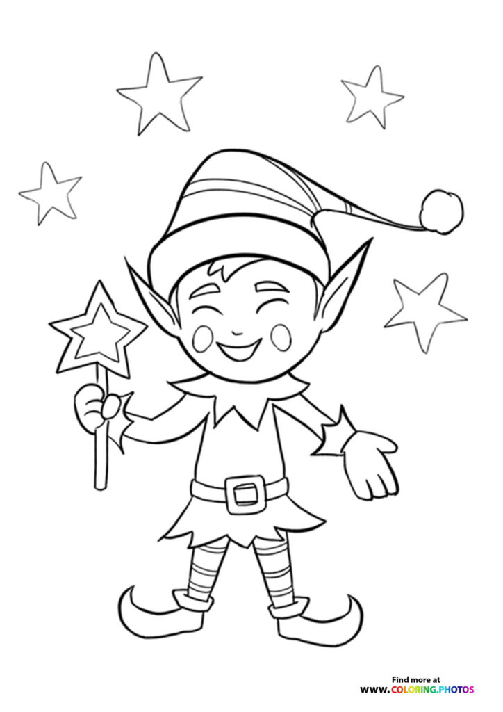 Christmas elves - Coloring Pages for kids | Free and easy print
