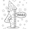 Happy 4th birthday coloring page