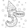 Happy 5th birthday coloring page