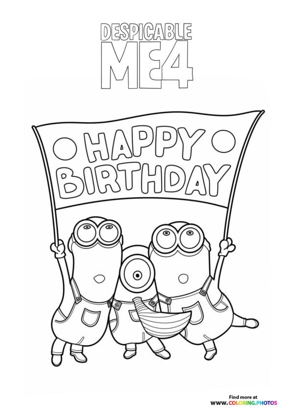 Happy birthday from minions despicable me 4