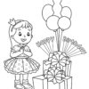 Happy Birthday girl coloring page