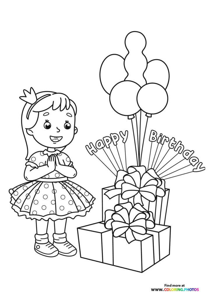 Happy Birthday girl - Coloring Pages for kids