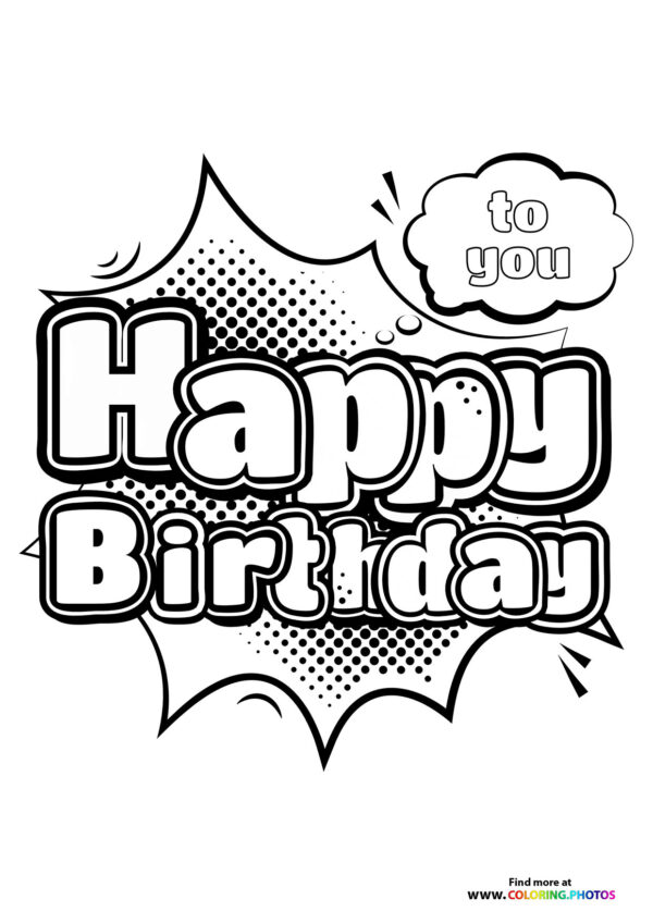 Happy birthday to you coloring page