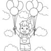 Happy Birthday boy with party hat coloring page