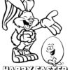 Happy Easter bunny and egg coloring page