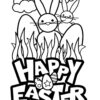 Happy Easter from bunnys coloring page