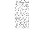 Happy Easter card coloring page