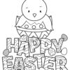 Happy Easter chick coloring page