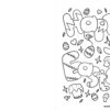 Happy Easter doodle card coloring page
