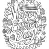 Happy Easter themed doodle coloring page