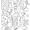 Easter doodle coloring page