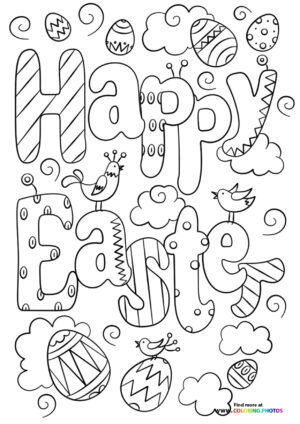 Easter doodle coloring page