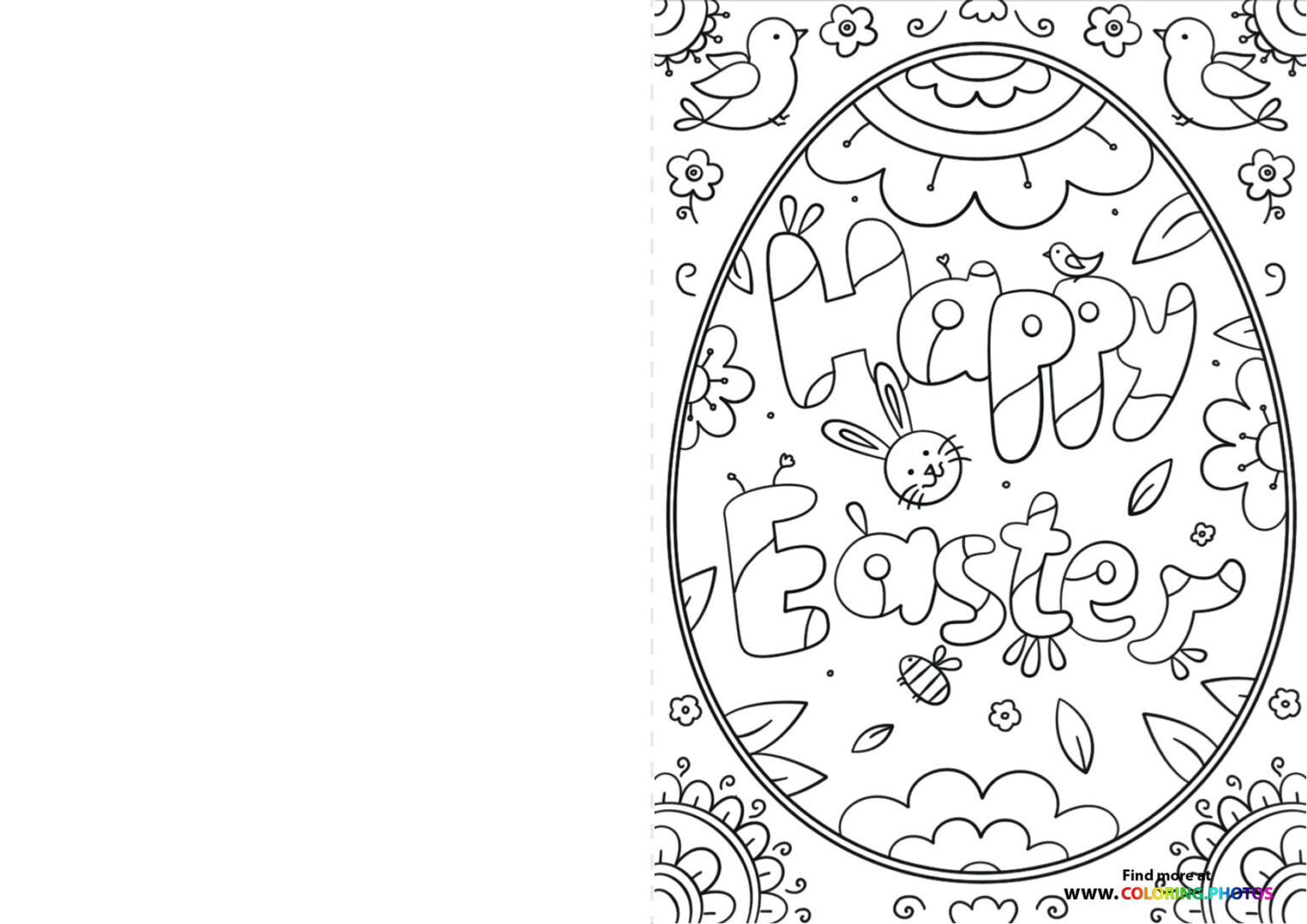 Dinosaur with easter egg - Coloring Pages for kids