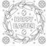 Happy Easter wreath coloring page