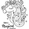 Magical Unicorn Birthday coloring page