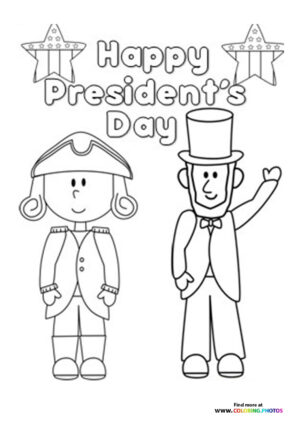Happy Presidents day coloring page