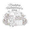 Happy Valentines day coloring page