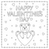 Happy Valentines bear coloring page