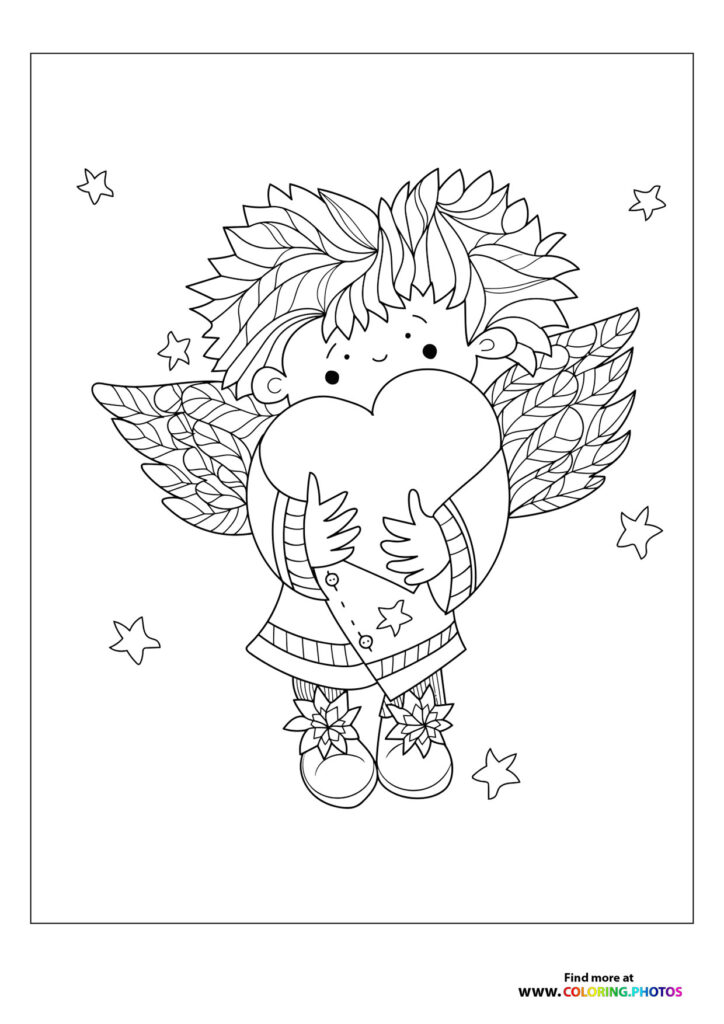 Heart fairy - Coloring Pages for kids