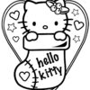 Hello Kitty christmas stocking coloring page