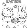 Hello Kitty egg hunt coloring page