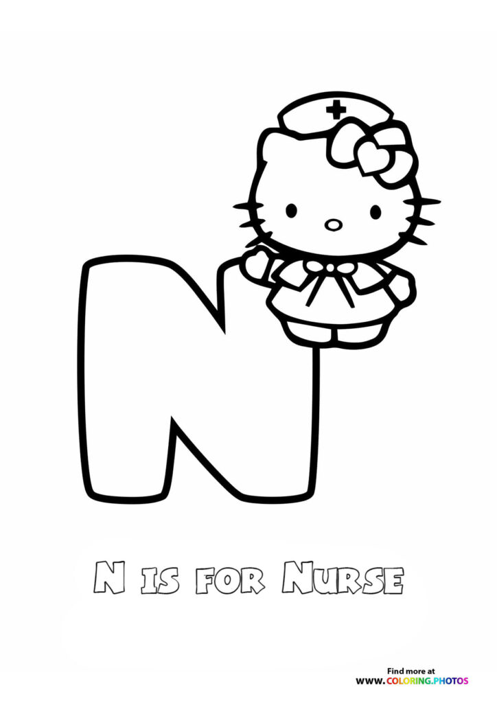 Hello Kitty ABC letters coloring pages | Free and easy print or download