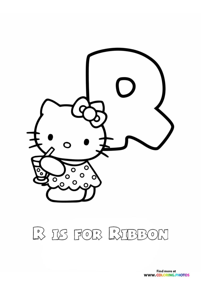 Hello Kitty ABC letters coloring pages | Free and easy print or download