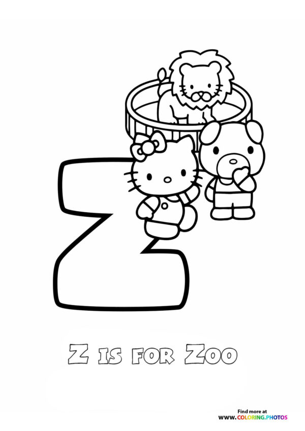 hello kitty abc letters coloring pages free and easy print or download