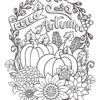 Hello autumn sign coloring page