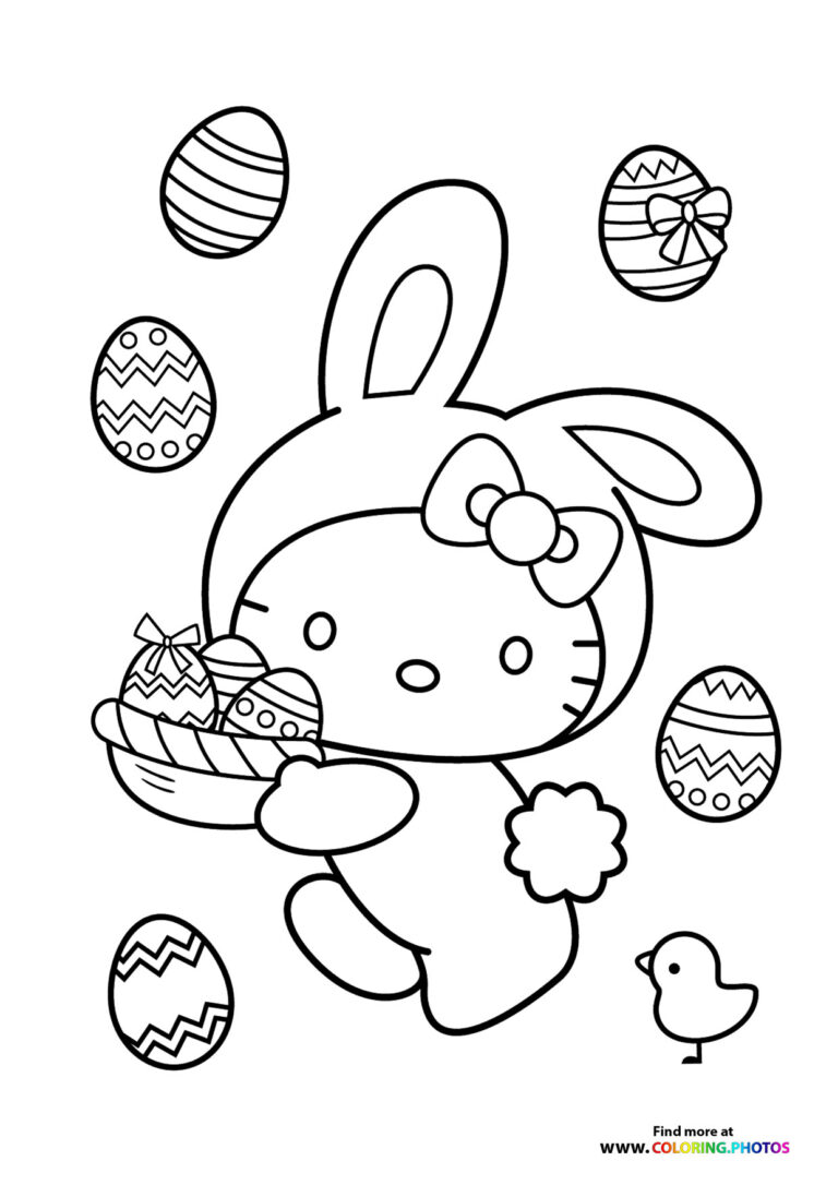 10 Sweet Easter Hello Kitty Coloring Pages for Holiday Fun