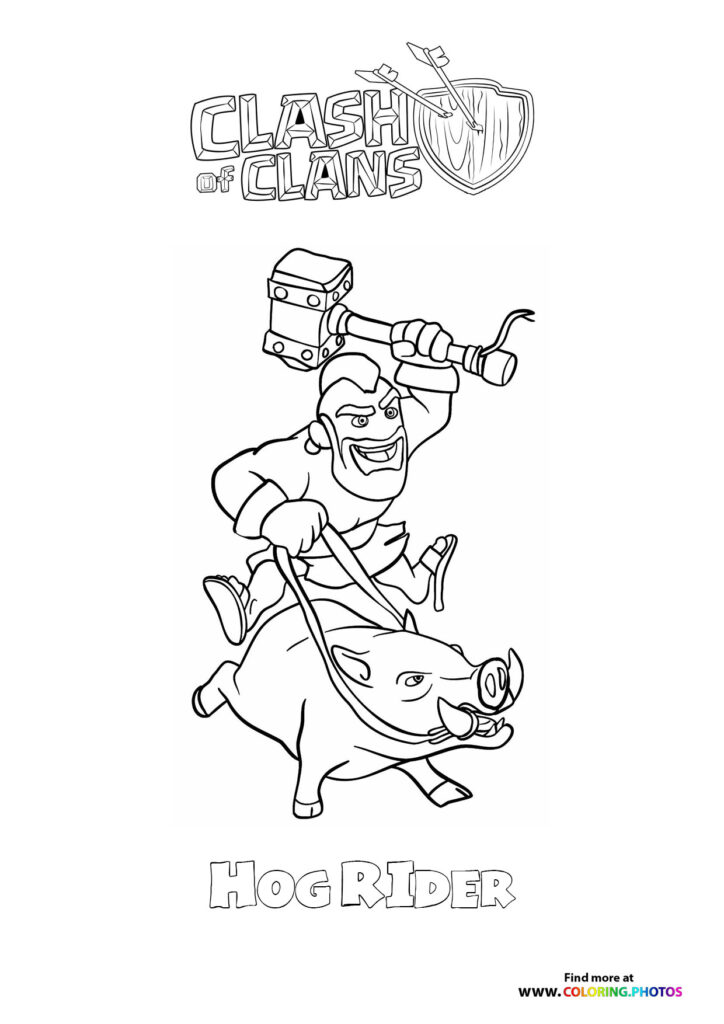 Hog RIder from Clash of Clans Coloring Pages for kids