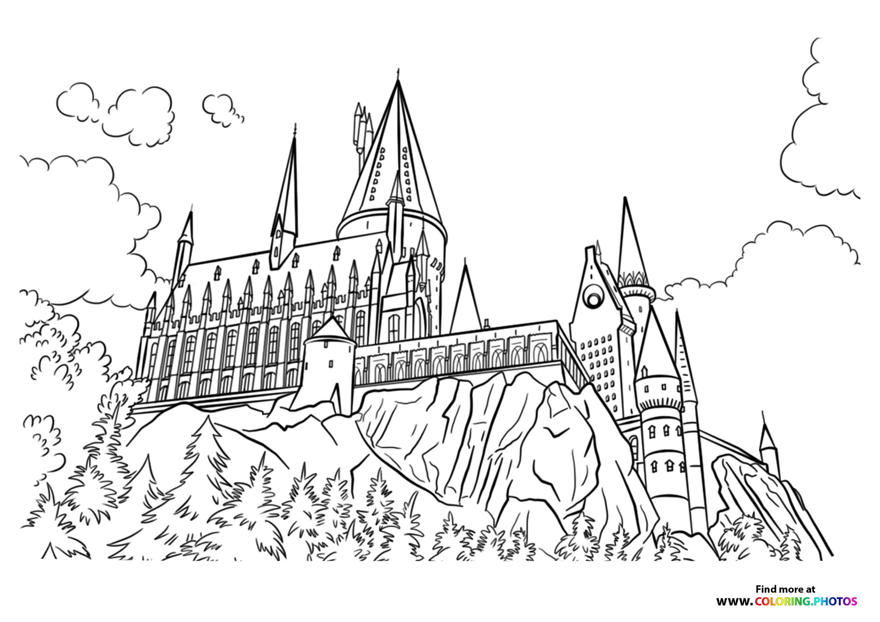 Hogwarts castle - Coloring Pages for kids