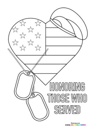 Honoring veterans coloring page