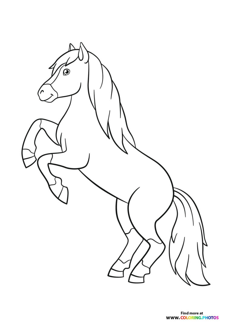 Horse standing - Coloring Pages for kids