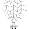 Hot air baloons dot the dots worksheet