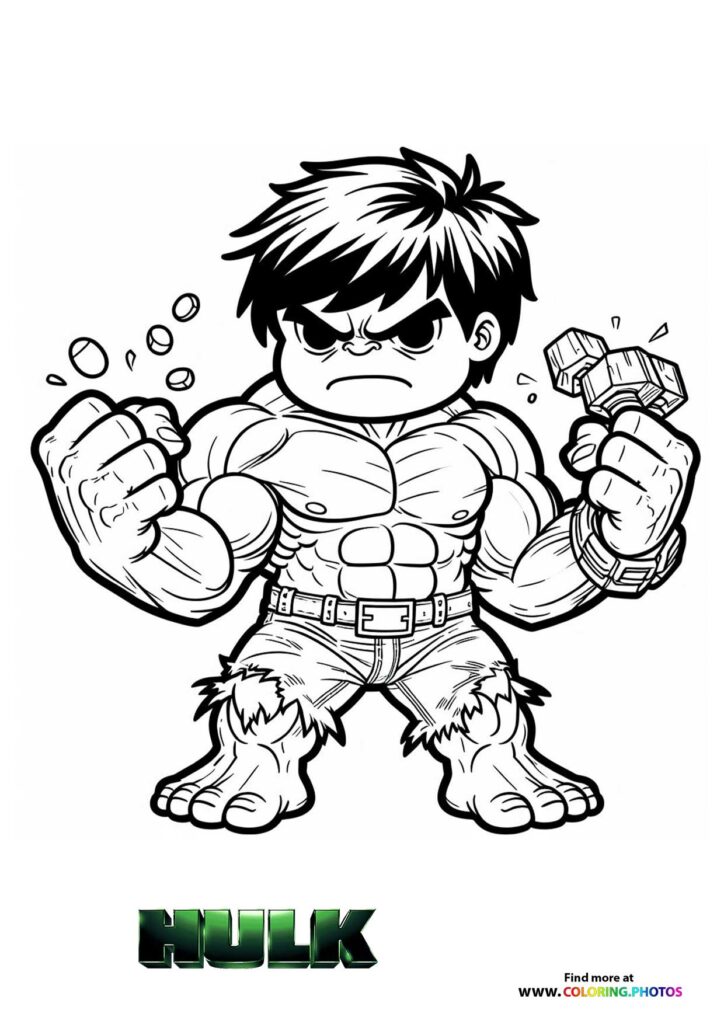 Hulk breaking chains - Coloring Pages for kids