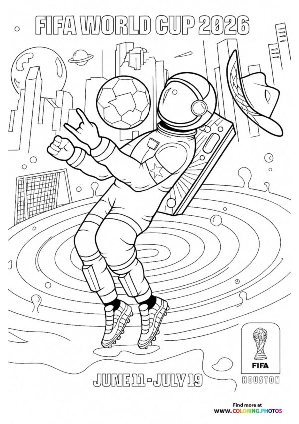 Astronaut Playing Soccer in Space