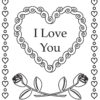 I Love You Valentines card coloring page