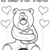 I love you Teddy Bear coloring page