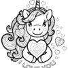 I love you unicorn coloring page