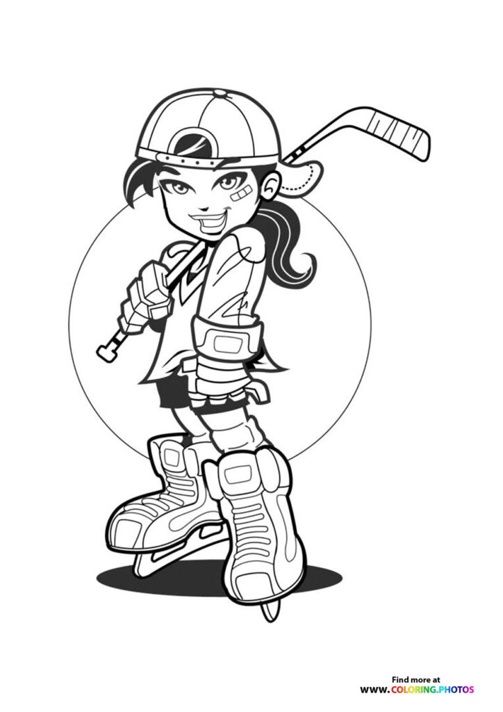 Ice Hockey - Coloring Pages for kids | 100% free print or download