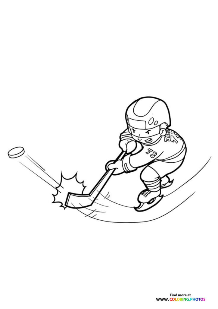 Ice hockey shooting - Coloring Pages for kids