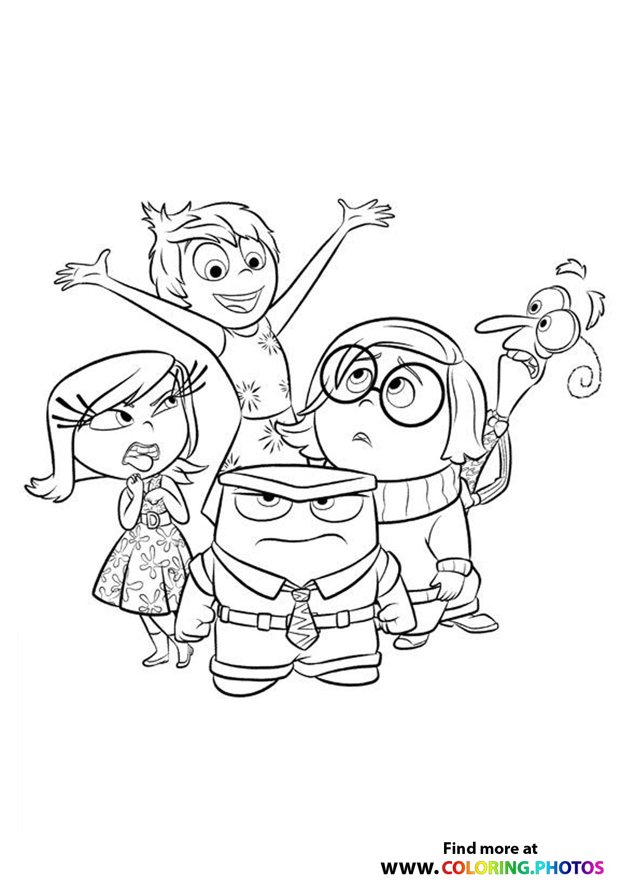 Inside Out Coloring Pages for kids Easy Free Print or