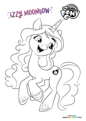 Izzy Moonbow posing coloring page