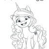 Izzy Moonbow smiling coloring page