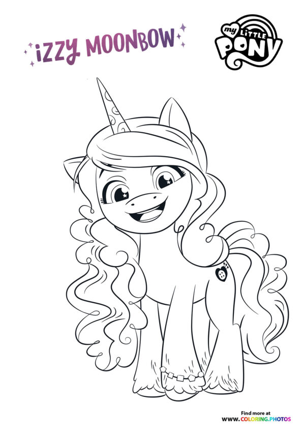 Izzy Moonbow smiling coloring page