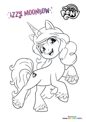 Izzy Moonbow jumping coloring page