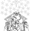 Jesus is born advent calendar coloring page