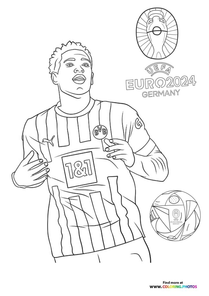 Jude Bellingham Euro 2024 Germany - Coloring Pages for kids